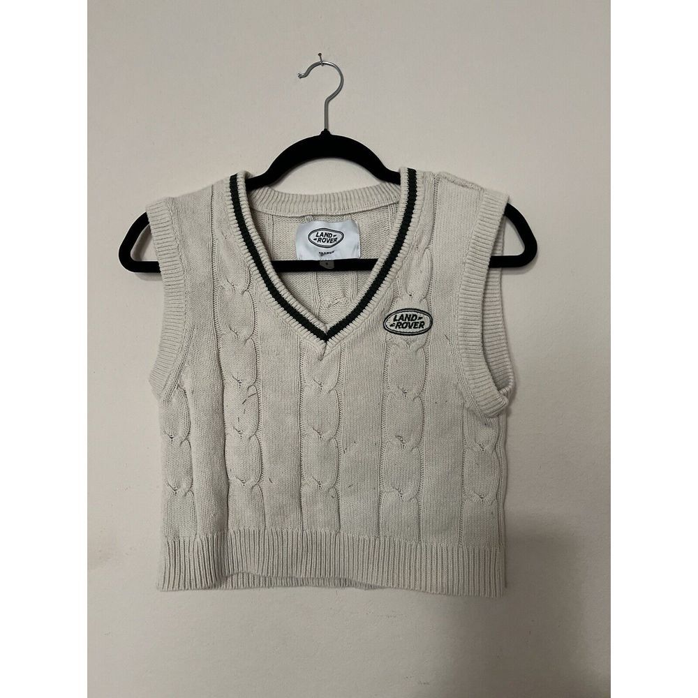 Land Rover V Neck Sweater cream Pacsun Size Small Crop Sweater